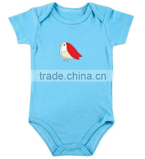 Unisex applique bee summer wear short sleeve wholesale pattern custom made infant cotton baby romper