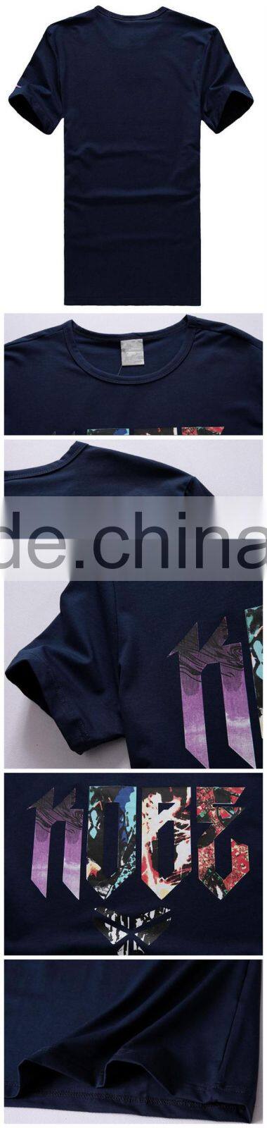 New design Comfortable Short Sleeve Organic Cotton Casual T shirt Heat Transfer Tees