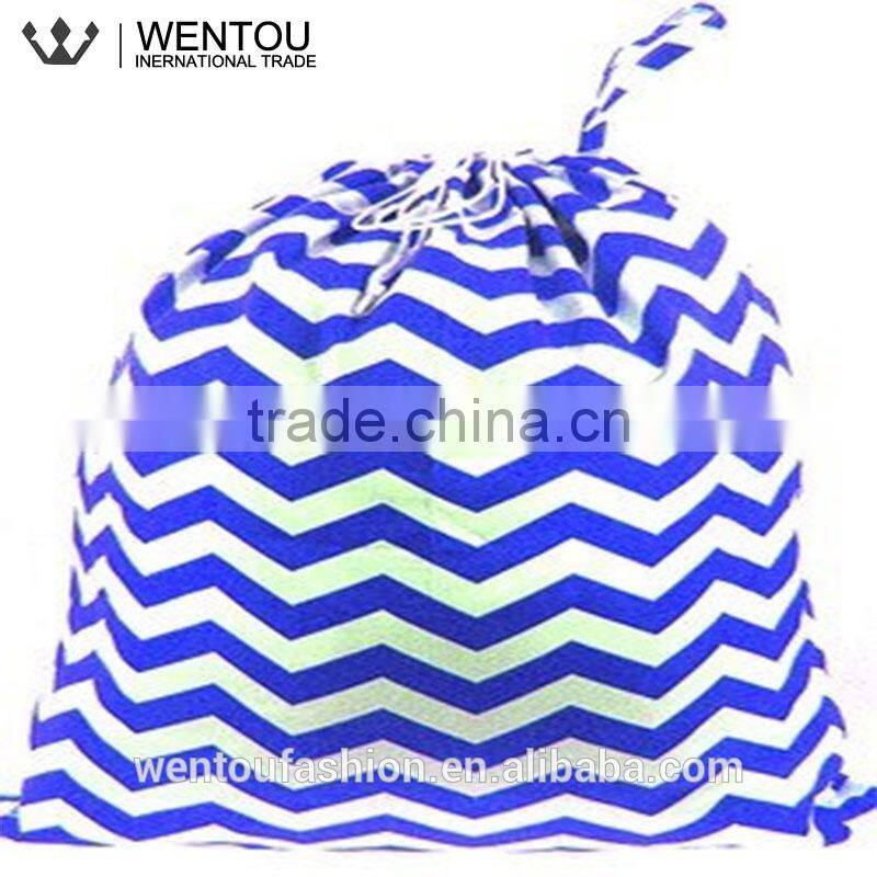 Monogramed Chevron Laundry Bag With Drawstring