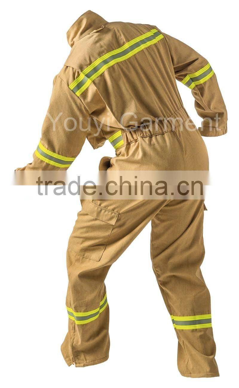 Factory Supply 100%Cotton Fireproof Offshore Work Coverall with Reflective Tape