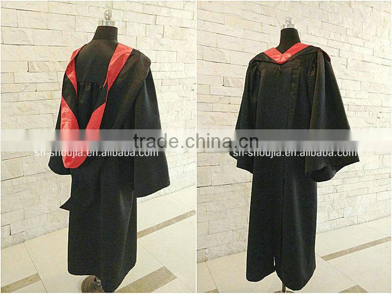Graduation gowns with hood and cap
