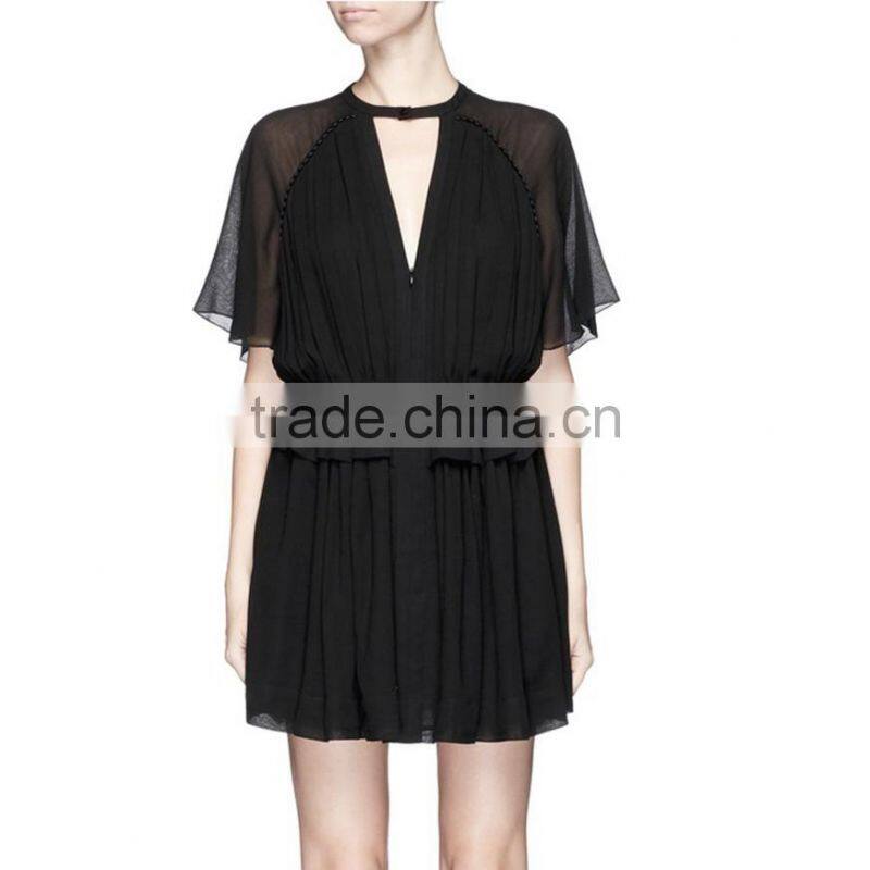 new fashion ladies lace shiffon dress China manufacture with good quality
