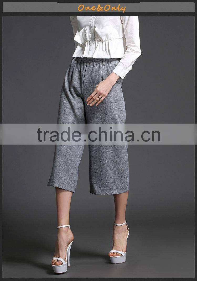 Casual fashion linen straight loose pants for woman