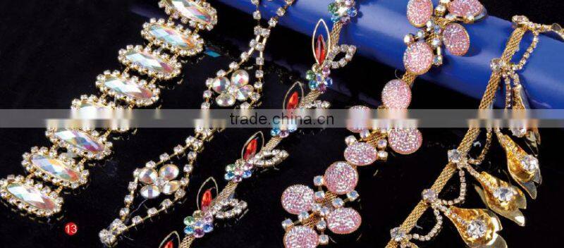 hi-ana rhinestone2 Over 95% accessories exported Top quality beaded lace trim