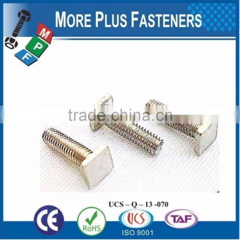 Made In Taiwan Stainless Steel Brass Plated Black Phosphate Square Head Bolt