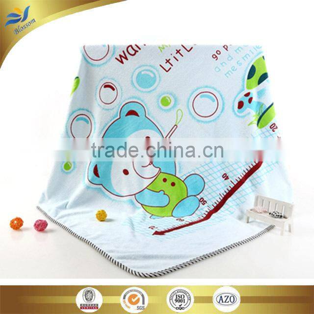 china manufacturer microfiber cartoon bear and bubbles character reactive printed baby blanket 110*110 cm