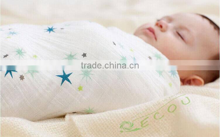 Extremely Soft 100% organic cotton summer muslin baby swaddle wrap