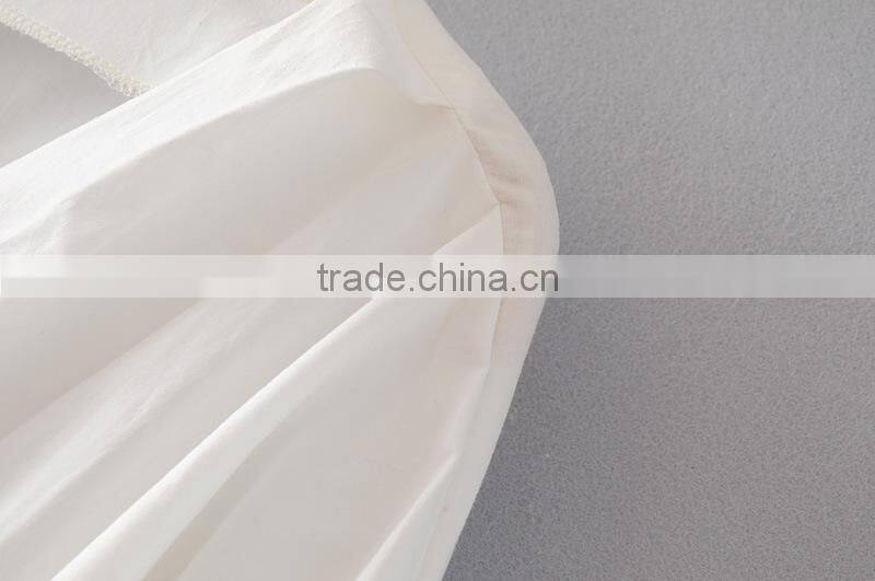 High end Womens 100% Cotton Long sleeve plain fashion Blouse