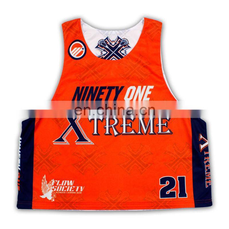 New design custom sublimation reversible lacrosse jersey