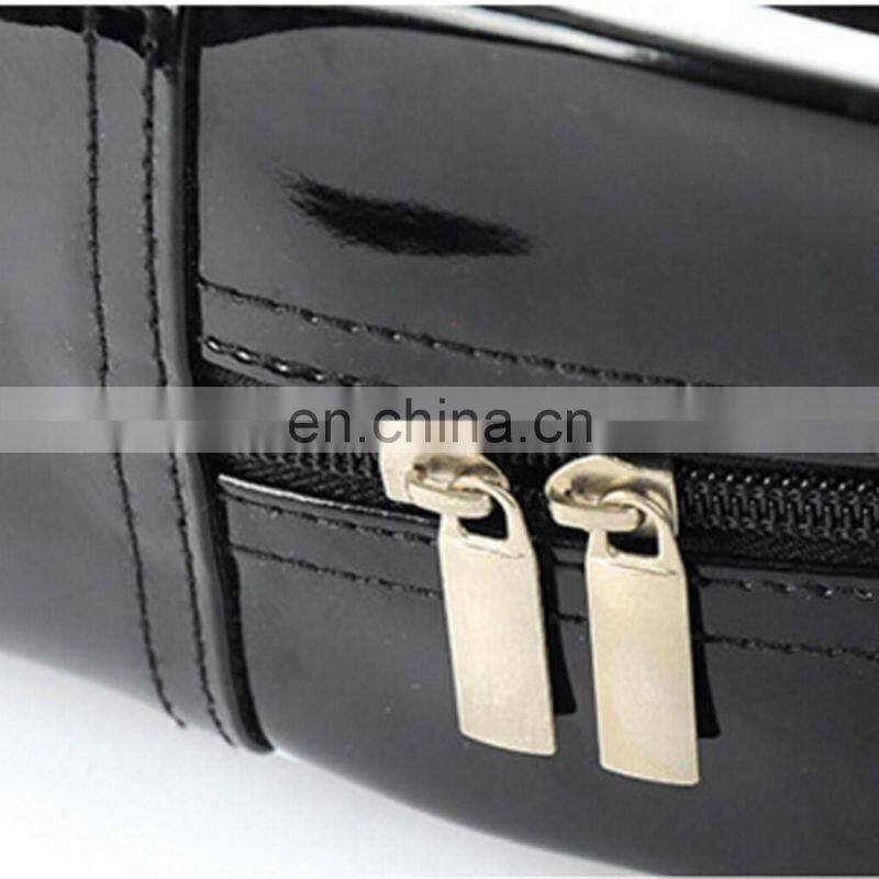 Women Fashionable Small Black Printed Vinyl Handbag