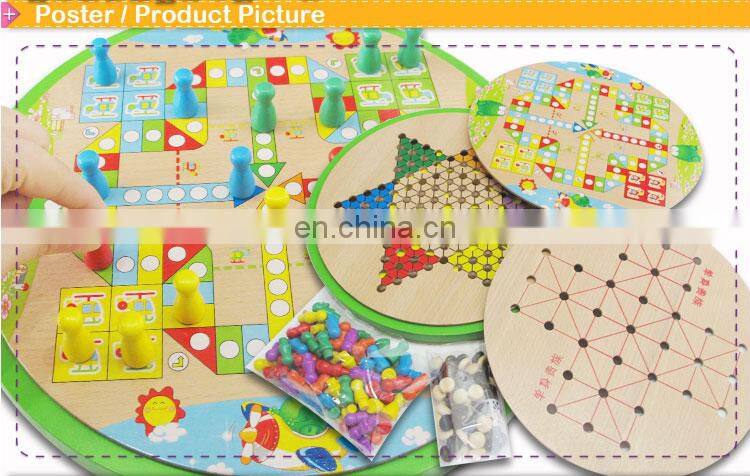 5 in 1 wooden MDF chess game set for kids