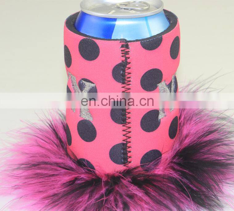 Popular special design hot-selling eco friendly neoprene sublimation insulated cute fluffy stubby holder