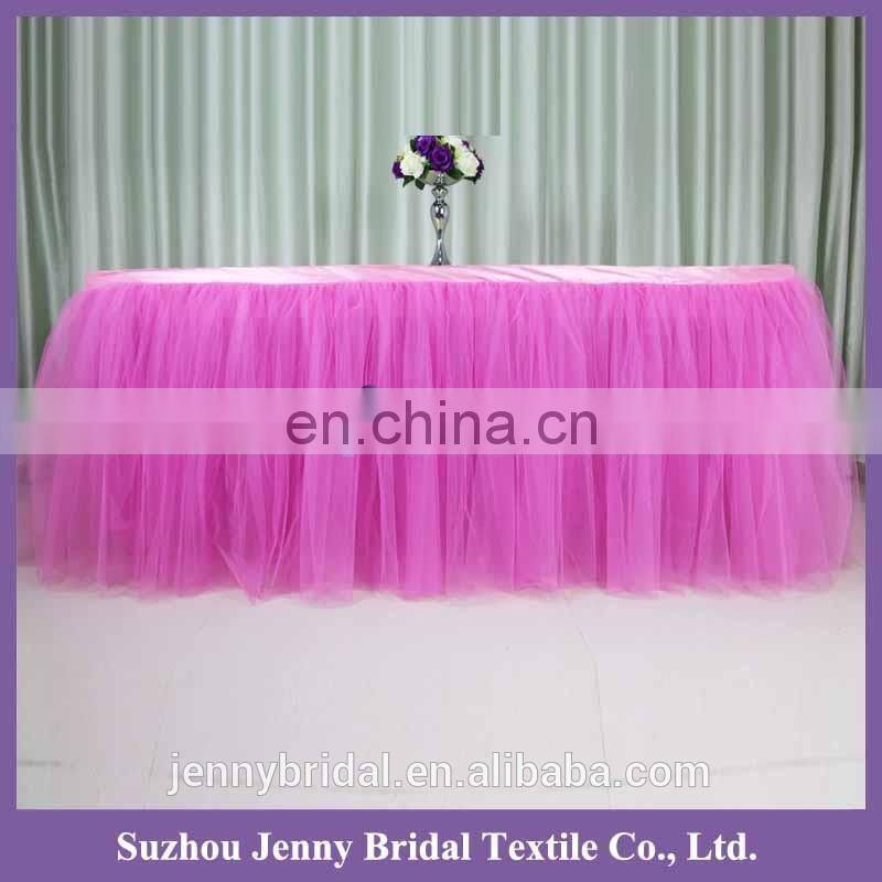 TC091-6 tutu table skirt table skirting designs for wedding tulle table skirt