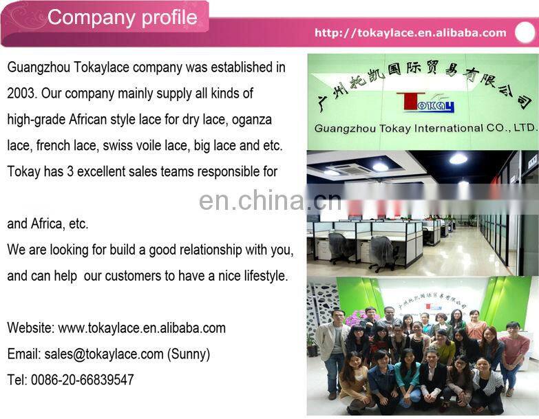 Popular african textile ,embrodery lace fabric with stones