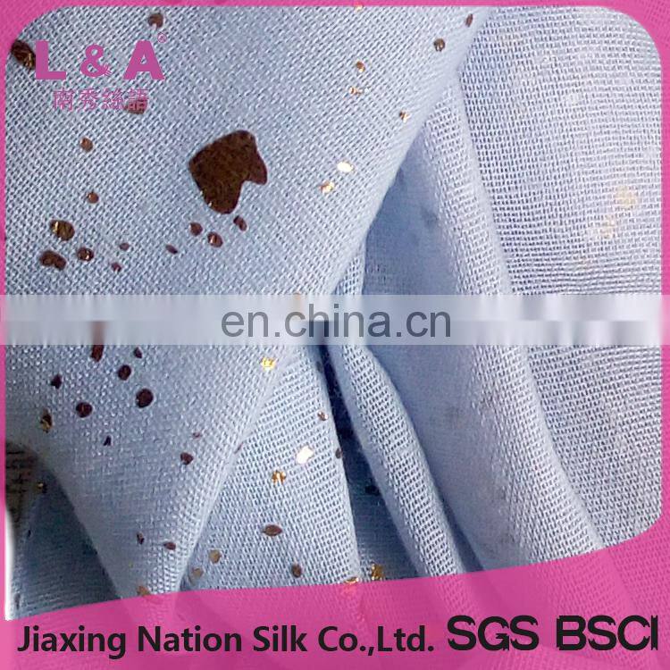 100% polyester infinity scarf bule hot stamping scarf