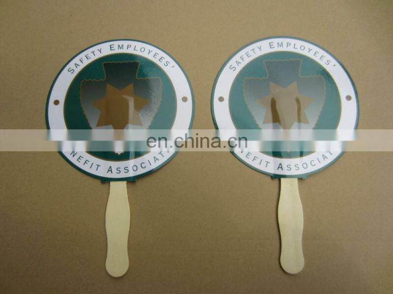 cmyk offset two both side printing diy paper hand fan