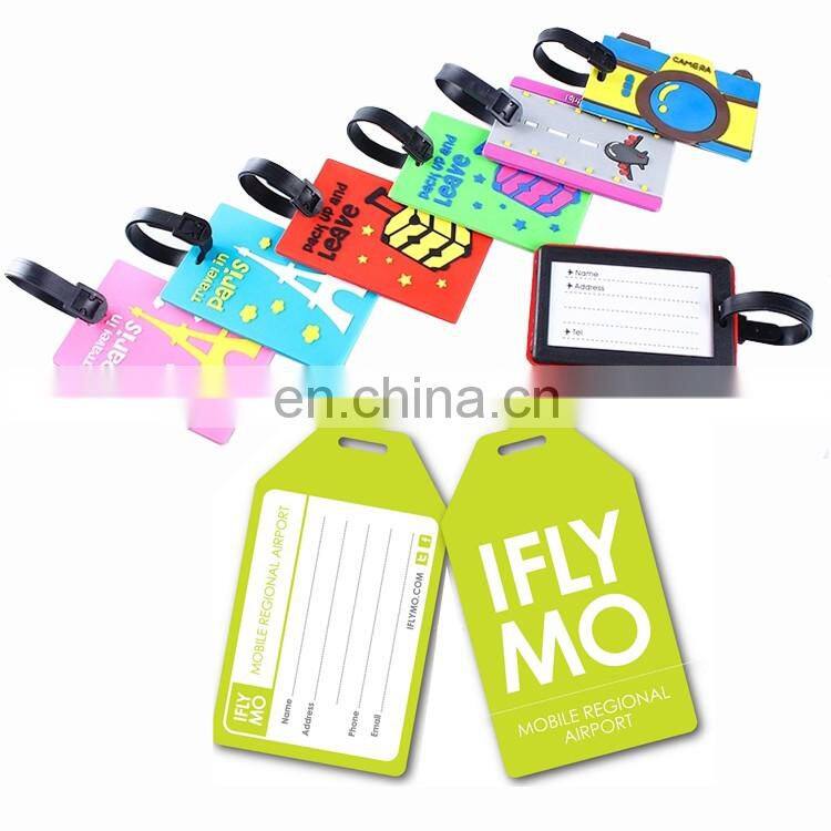 Wholesale zinc alloy custom silicone luggage tag/free printable luggage tag template/sublimation luggage factory