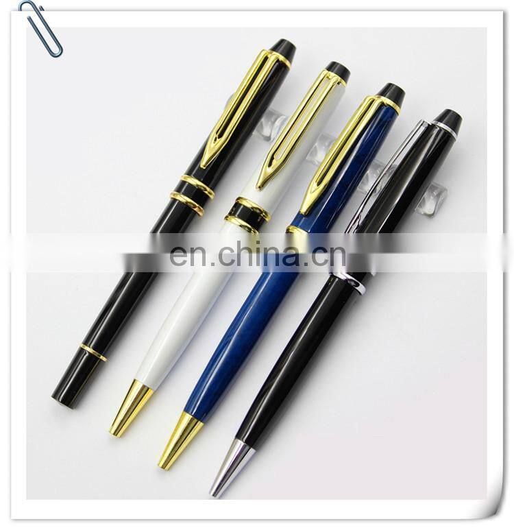 twist action colorful polished barrel metal l ballpoint ball pen with shiny chrome accents