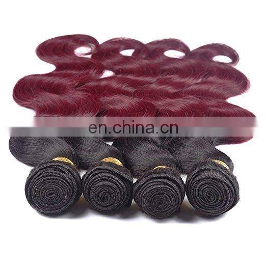 Best virgin hair vendors Body wave Burgundy 99J ombre human hair