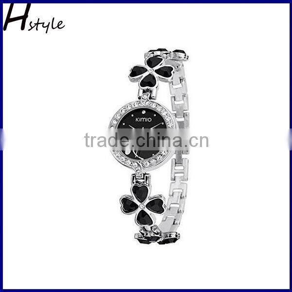 Fashion vogue Clover crystal geneva ladies watch ladies fancy wrist watches Green WP024