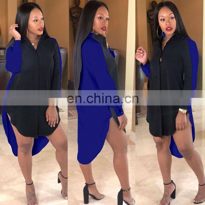 Irregular Stitching Long T-shirt Dress