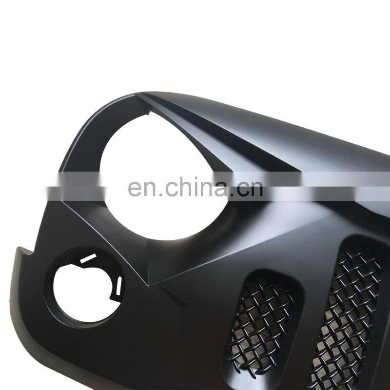 J189-5 black angry car grille ABS front grill for jeep for wrangler jk