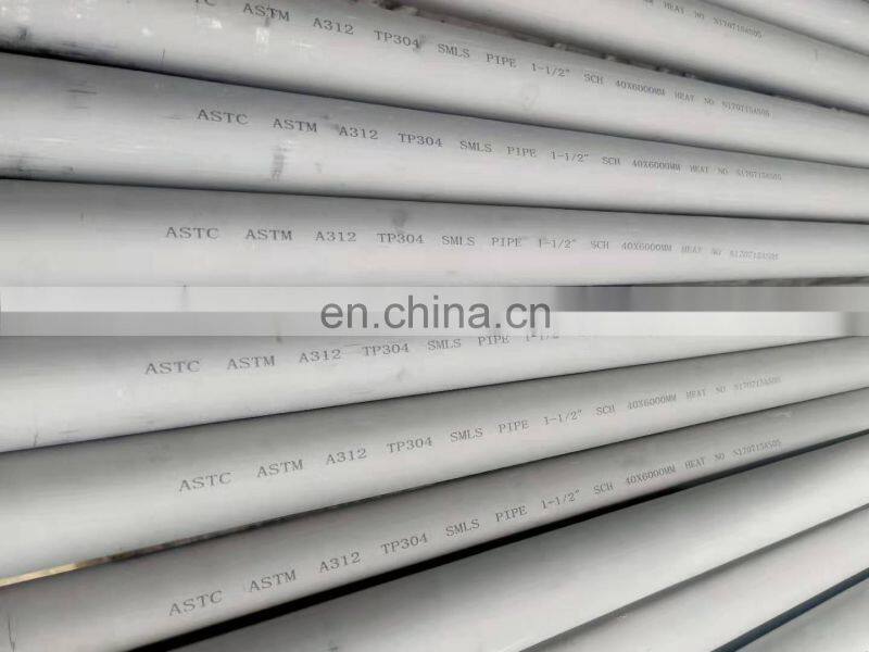 ASTM A312 TP 304/304L Seamless Pipe 1-1/2" SCH40 Stainless Steel Tube