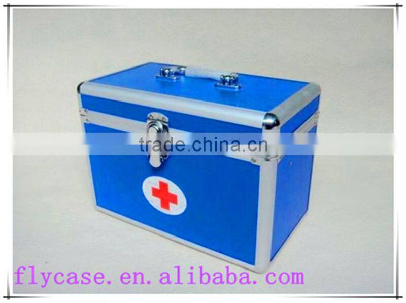 professional empty first aid box for factory,home,school(blue mini aluminum box)