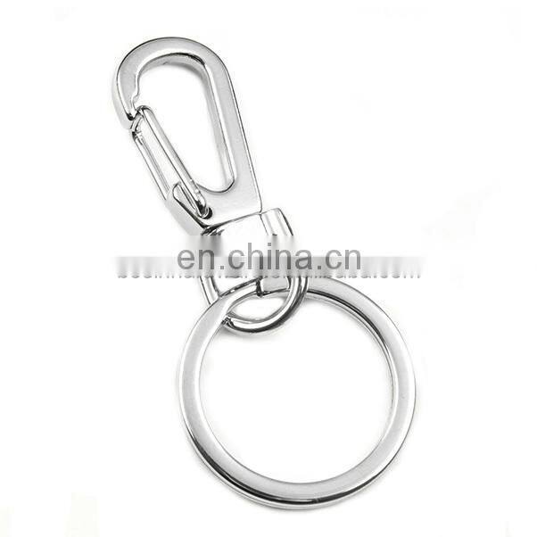 Fashion High Quality Metal Flat Key Ring With Snap Hook