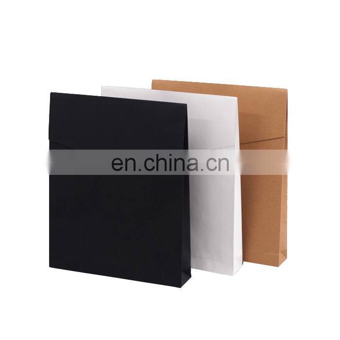 Flat bottom paper packaging stand up mail envelope bag