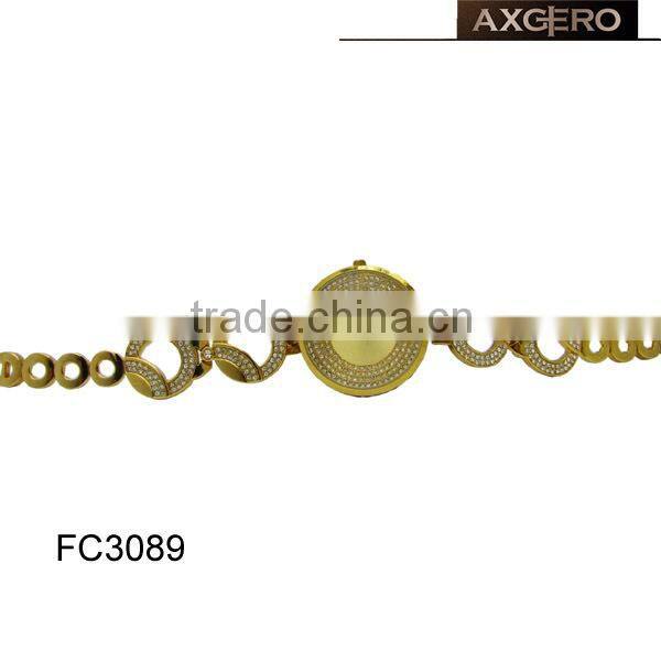 quartz alloy chain water resistant wrist watch