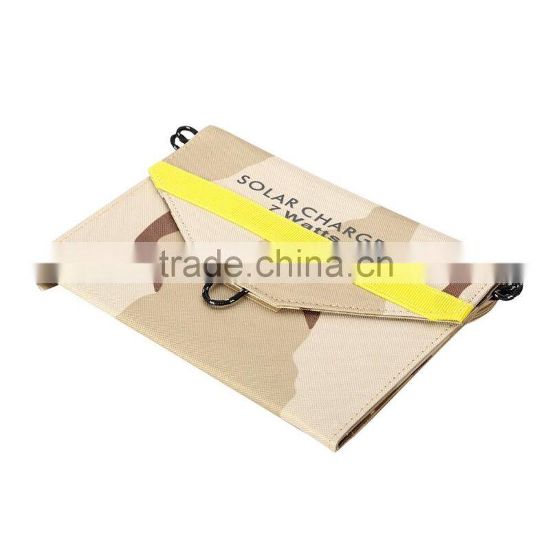 2016 Hot Sell Waterproof 7W Fabric Solar Chargers for Charing Mobile Phones