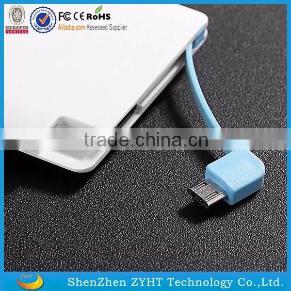 New design super slim card power bank 2600mah