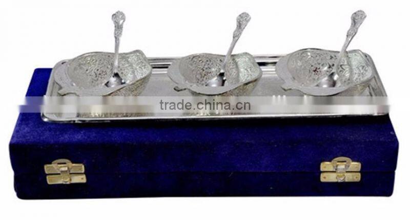 beautiful decorative new design silver plated Brass bowl