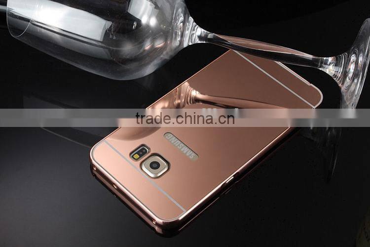 For samsung s6 edge plus bumper case with mirror back,gold aluminium bumper case For samsung galaxy s6 edge plus