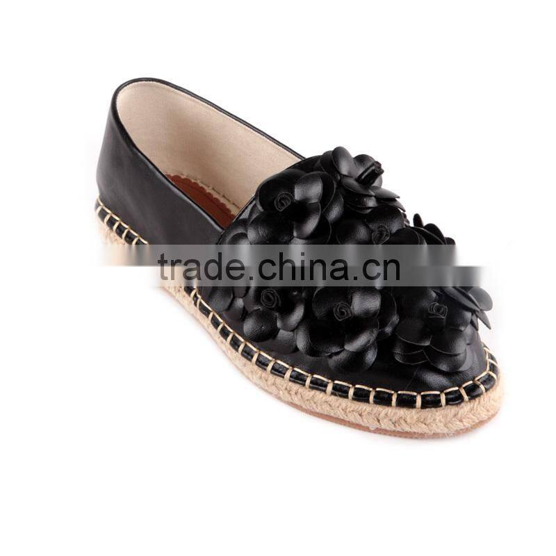new product hot selling women flat shoes 2016 high quality jute shoes