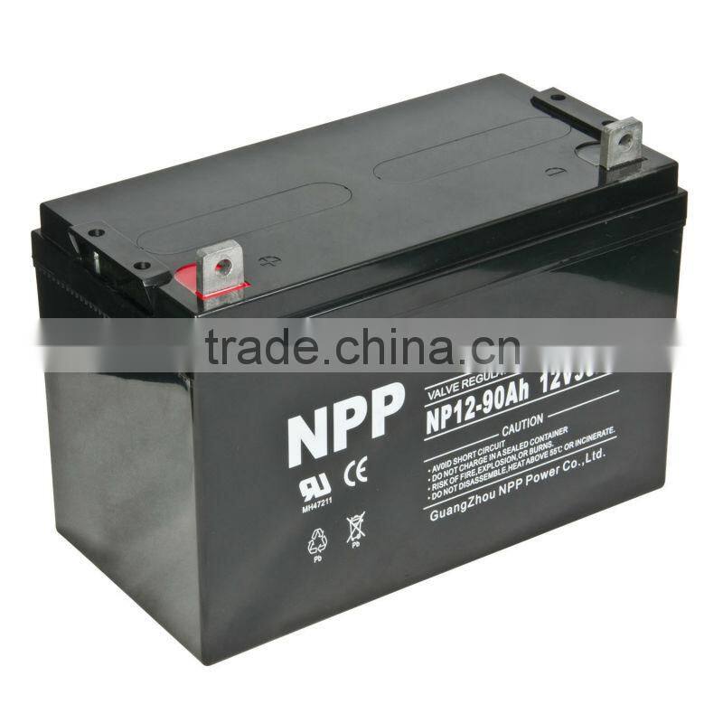 12V90AH Rechargeable 12Volt solar vrla battery