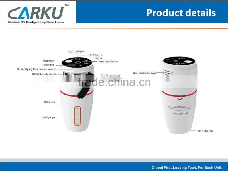 Carku 2016 10000mAh new arrival humidifer jump starter portable battery power bank