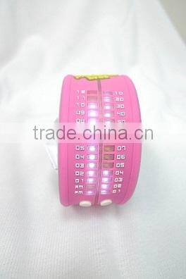 2016 Hot Sell Products Bros Baby Rinne Women Waterproof Foldable Pink Rubber Wrist LED Watch