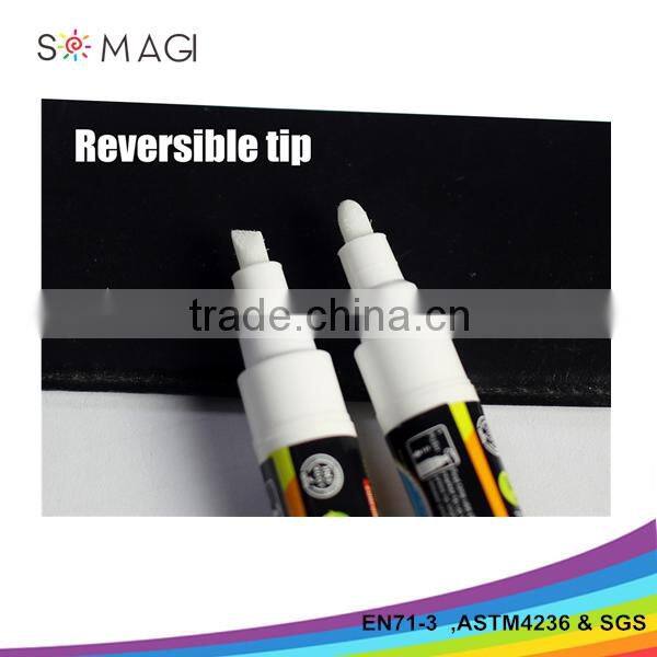 Bullet And Chisel Nib Dry-Erase & Wet-Erase liquid marker pen