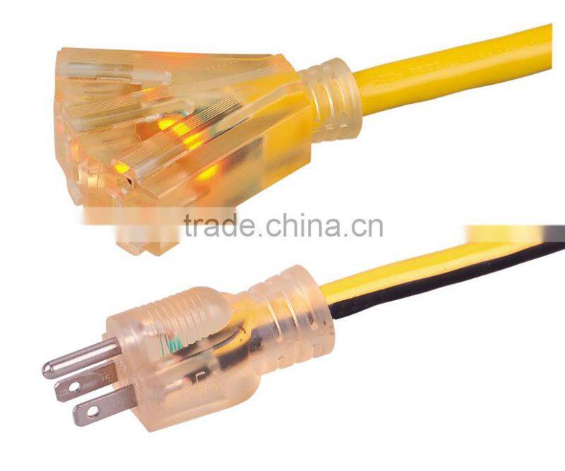 USA Outdoor 3 outlet Extension cable with UL CUL approval