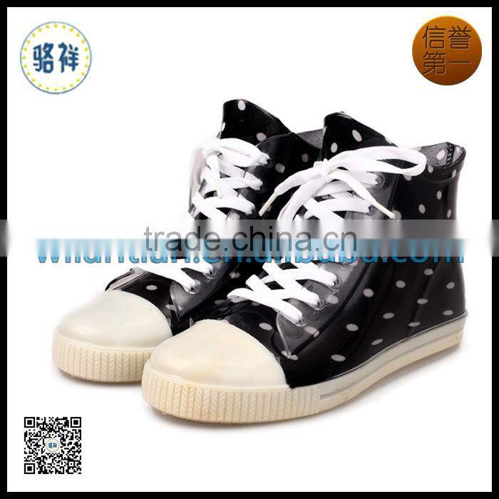 Women fashion printed color transparent rain boots