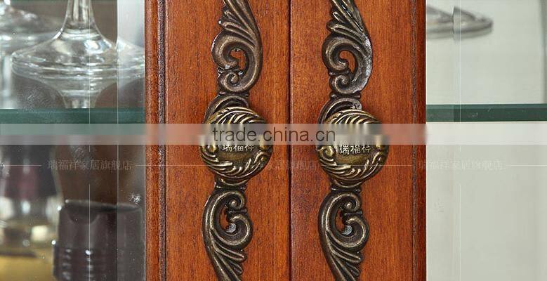 Hardwood wine and liquor cabinet rack with glass holders for living room furniture set Z-204