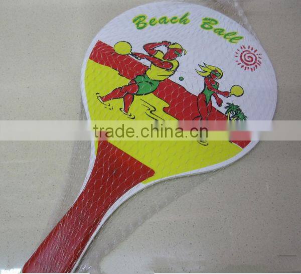 Cheapest & Best Quality Wood Colorful Beach Rackets /Bats/Sets/Beach Ball set