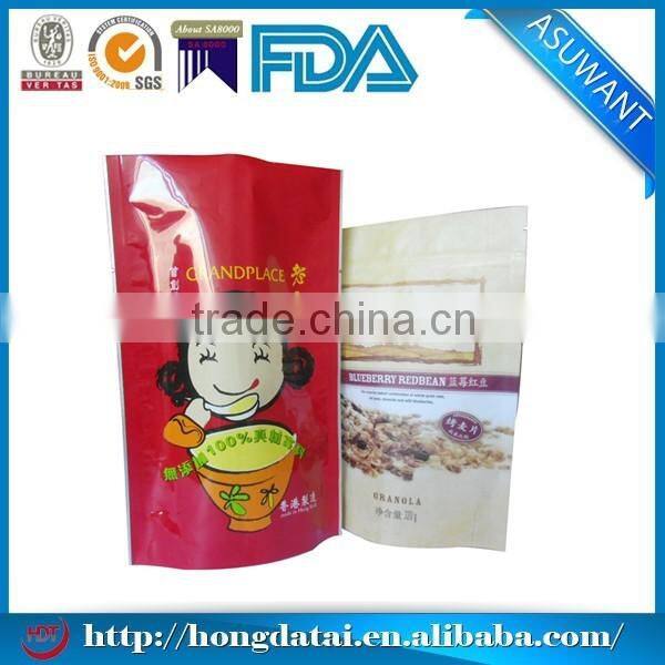 Food plastic packaging bags,Stand up zip lock hanging plastic pouches with logo printing