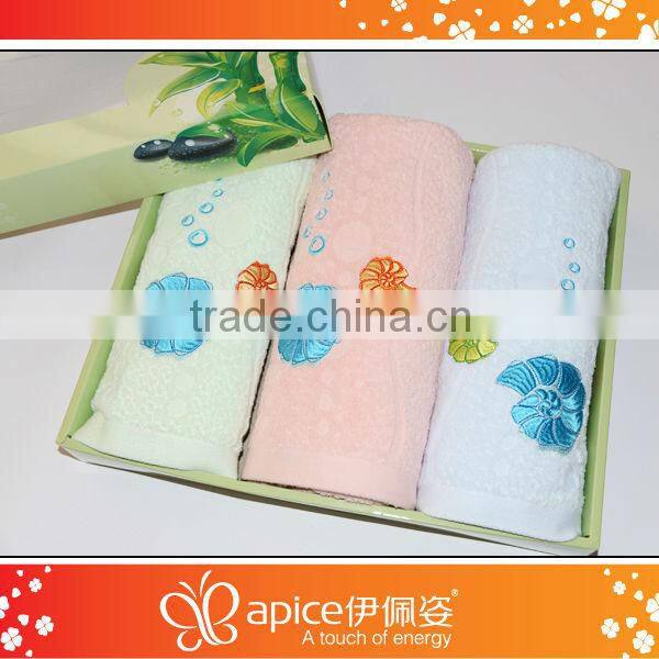Applique embroidery 100% cotton towel set