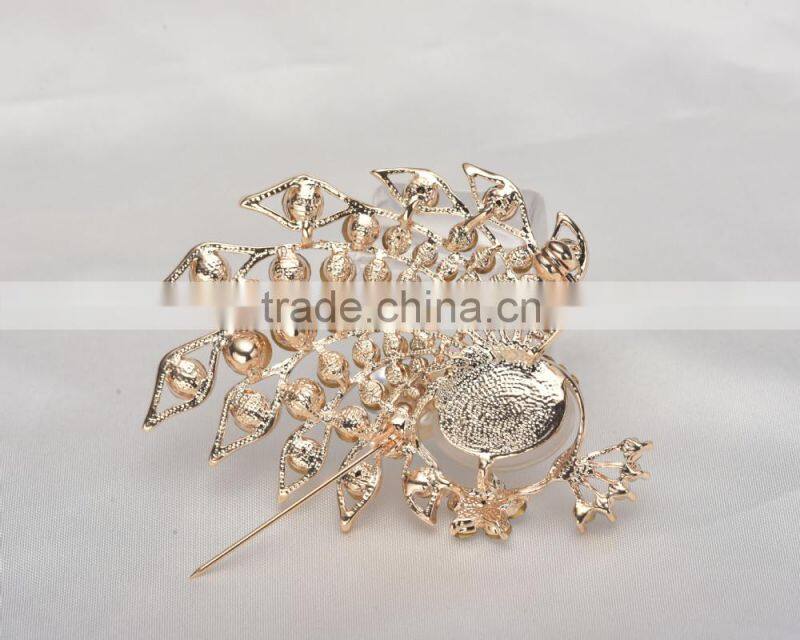 2015 fashion pearl jewelry brooch zircon natural pearl brooch jewelry
