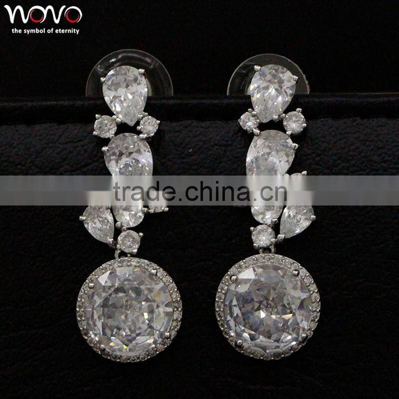 2016 high quality natural brass zircon earring