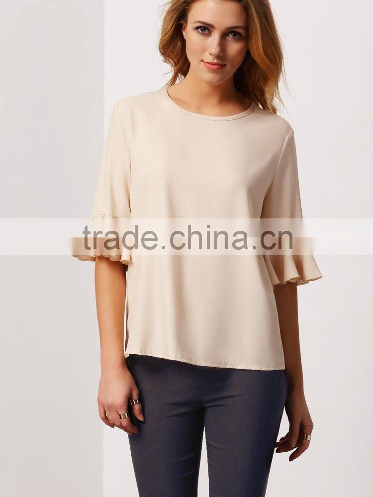 bulk buy clothing 2016 plain layering long sleeve loose fashion woman blouse