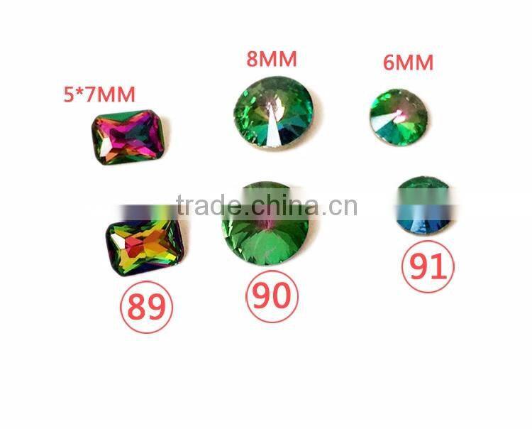 3D Nail Art DIY Decoration Luxury Crystal Colorful Flame Round & Rhombus Pattern Rhinestone & Decoration For Manicure Tools